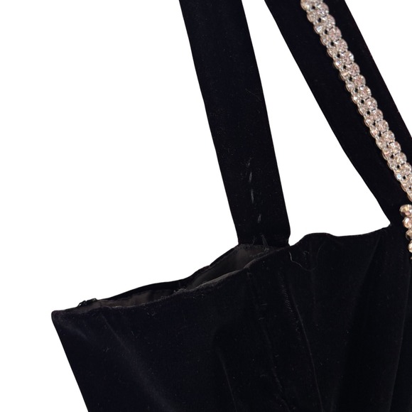 Barbara Taylor Vintage Black Velvet Crystal Encrusted Gown 6 - Picture 7 of 7